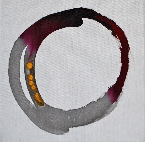 Circle of Life generosity Ink on canvas 12×12