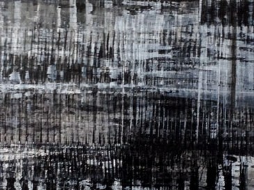 Todo pasa y todo queda (Everything pases by but remains) Acrylic on wood panel 12x48